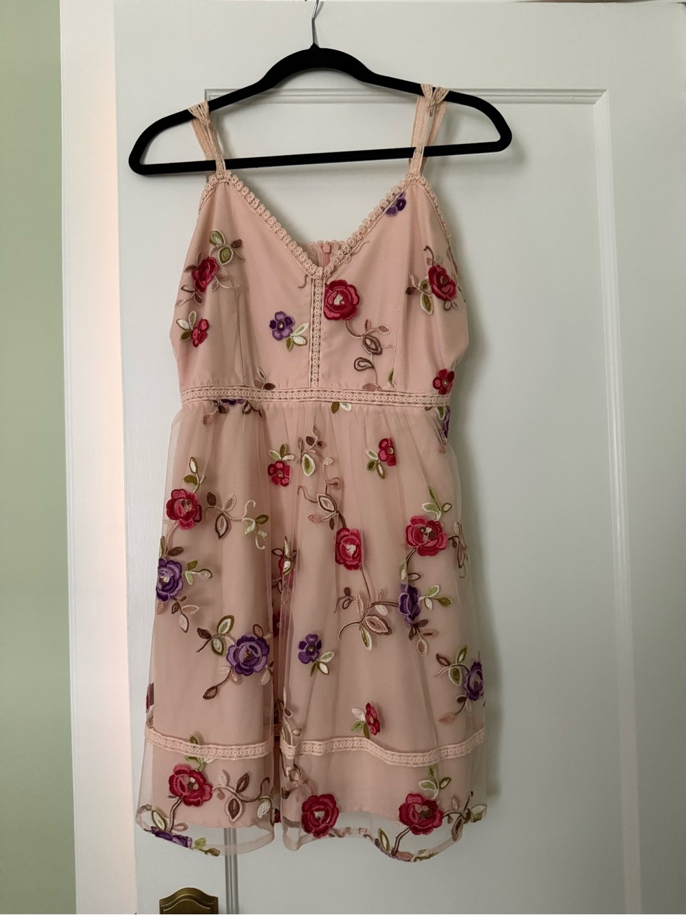 BB Dakota Pink Floral Embroidered Sundress